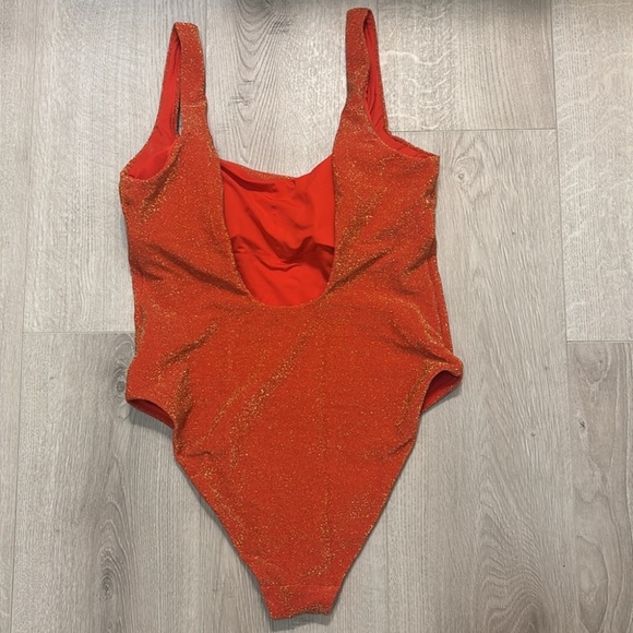 Shimmery Orange Cheeky One Piece - Picture 2 of 2